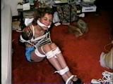 STUFFED MOUTH, BALL-TIED, UP-SKIRT HOSTAGE BETH (D18-5)