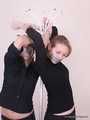 Alexa and Satisfaction Girl - Two girls and one coat rack: self-bondage session with a twist