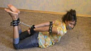 Valya hogtied in jeans