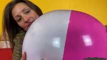 popping water balls with high heels