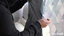 Shiny down suit breath control #2