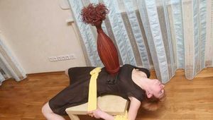 Alice Lee - Dress-wearing beauty gets tied to a table