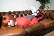 1002 Amber in Shiny Pants and Carolina TShirt
