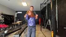 Lola Montez tied, gagged and tickeled in shiny Rainwear