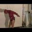 0210 min video with Alina tied and gagged in shiny nylon shorts