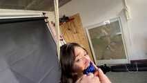 Watch Marie bound and gagged in a shiny nylon Shorts