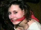 24 YEAR OLD ERICA IS MOUTH STUFFED, CLEAVE GAGGED, ROPE GAGGED & BALL-TIED WITH BLACK ELECTRICAL TAPE ON THE FLOOR (D51-16)