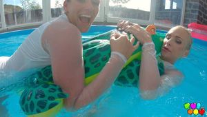 637 Vinna Red and Katie Dee have fun in the pool