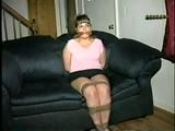 18 YR OLD BABYSITTER TIES UP & GAGS HERSELF, IS HANDGAGGED & MOUTH STUFFED (D45-8)