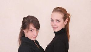 [From archive] Alexa and Satisfaction Girl are wrapped together in clear cling film and duct taped