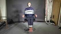 Alice bound, gagged and vibed in shiny nylon Rainwear and she enjoyed it!