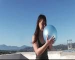 barefoot balloon trampling