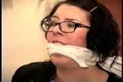 25 YEAR OLD DAY CARE WORKER IS MOUTH STUFFED, HANDGAGGED, TOE-TIED, F0RCED STINKY SHOE SMELLING WHILE TIGHTLY CHAIR TIED (D69-16)