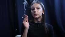 Natural beauty lady smoking 120mm cigarette