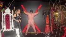 Whipping + Masturbation Instructions on the St. Andrew's Cross!