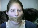19 Yr OLD CRYSTAL IS MOUTH STUFFED, WRAP TAPE GAGGED, BAREFOOT & TOE TIED (D48-17)