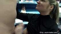 Blowjob in a sex shop