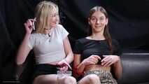 Girls smoking and giving an interview about they smoking experience