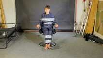 Lana bound and gagged in shiny nylon Rainwear