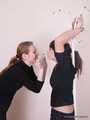 Alexa and Satisfaction Girl - Two girls and one coat rack: self-bondage session with a twist
