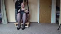 Miri cuffed on a pallet 1/2