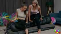 1434 Melly and Katja stress an air mattress