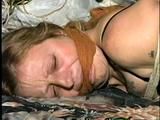 43 YEAR OLD WAITRESS CLEAVE GAGGED, CHAIR TIED, HOG-TIED, & HANDGAGGED (D53-3)