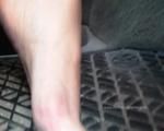 barefoot car driving