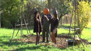 Happy Halloween! Pumpkin head spitting