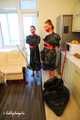 Merida & Hannah - Trash bag cleaning with bondage