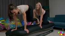 1434 Melly and Katja stress an air mattress