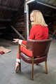 Ermintrude in Red Spy Chairtied in the Attic Barefoot