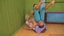 Miss July's Gymnastic-workout on the photographer.