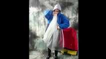 Nadja posing in layers of raingear part 2
