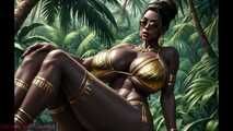 GoL Hot african woman dancing in the jungle
