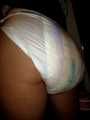 Upskirt peeks of my super soaked Tena diaper