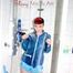 Watching Jill during taking a shower in an oldschool lightblue shiny nylon shorts and a blue rainjacket (Pics)