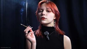 Red Elegance: Yuliana’s Smoking Ritual