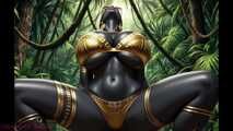GoL Hot african woman dancing in the jungle