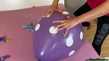 popping Q16 polka dots and Q24 balloons with wooden stick and fingernails