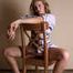 Albina Rose: topless barefoot girl with rope karada on her body poses to the camera, then do the same with hands and feet tied up