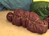 Gothic girl in down jacket then  bag