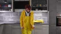 Miss Petra in K-Way raingear and yellow rainsuit with Friesennerz get bound and gagged