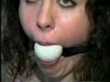 BRASS BED BOUND & BALL-GAGGED DAMSEL (D15-13)
