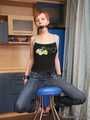 Alice Lee - Short-haired redhead left bound and barefoot in the kitchen