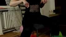 sexy and intense sitpopping on the chair