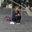 Auf der Treppe