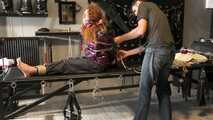 Lola Montez cought by a pervert and bound and gagged in her shiny nylon Downjacket