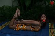 Asian Girl Handcuffed Incomfortably
