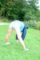 Enni wearing sexy blue shiny nylon shorts and rainjacket during her warm-up (Pics)